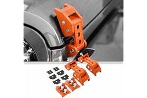 JWWY for Jeep Wrangler Hood Latches Clamp Aluminum Stainless Steel Hood Catch Fastene with Lock Kit Compatible with Jeep Wrangler JK/JKU 2007-2017, JL/JLU 2018-2024+ & Gladiator JT 2020-2024+Orange A