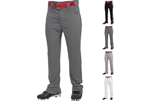 Rawlings | Men’s Launch Series Baseball Pants | Full Length Semi-Relaxed Fit | Adult Sizes | Piped | Multiple Options