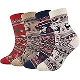 Women's Cotton Blend Knit Crew Socks, Soft Everyday Nordic Style Set – Colorful Patterns, Made in Korea