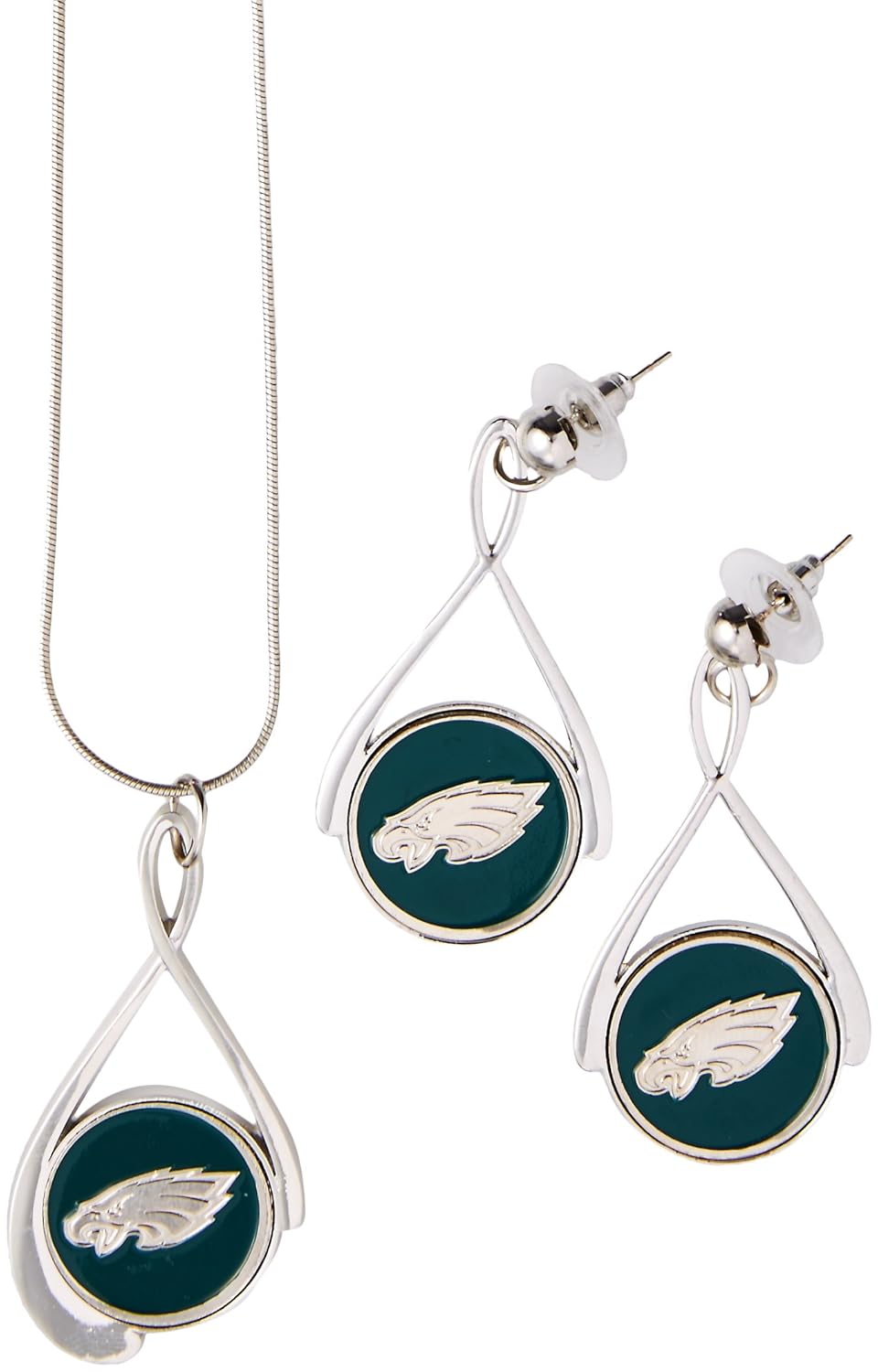 Siskiyou NFL Philadelphia Eagles Tear Drop Necklace and Earrings Set