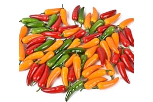 Hagao Fake Pepper, Millet Pepper Simulation Lifelike Hot Chili for Home Kitchen Party Pub Decoration Cabinet Ornament 60 pcs Mix Color