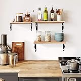himaly Floating Shelves Set of 2 Rustic Wood Wall Shelves 16.5in view 6