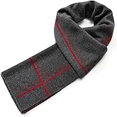 Villand Luxurious Mens Striped Merino Wool Scarf - Gift Box Wrapped Winter Soft Warm Thick Knitted Neckwear for Men