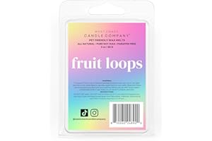 WEST COAST CANDLE COMPANY Fruit Loops | Pet Safe Wax Melts | All Natural Soy | Non-Toxic | Dog Friendly | Vet Approved | Long Lasting Home Fragrance | Pet Odor Eliminator | Clean Burning Wax Cubes | Safe Air Freshener