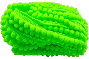 MONIDOOR Mini Pom Pom Trim 8 Yards 5mm Ball Fringe Trim for Sewing Accessory Decoration DIY Crafts (Bright Green 1716)