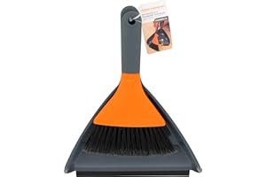 Casabella Dustpan Set, Medium, Graphite and Orange