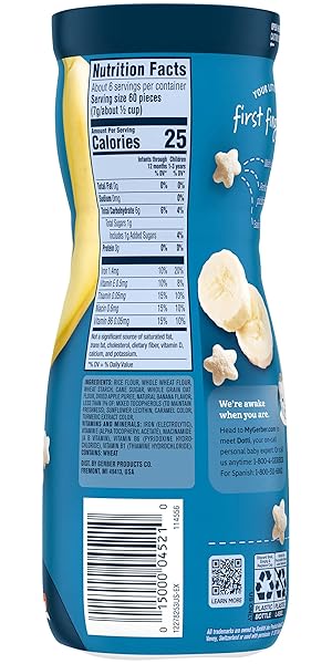 GERBER STAGE 3 BABY SNACKS, BANANA PUFFS, PUFFED GRAIN SNACK, BABY LED FEEDING, IRON & CHOLINE, PUFFS SNACKS FOR BABIES