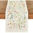 Artoid Mode Spring Leaves Table Runner - 13x72 Inch Floral Kitchen Dining Decor For Home, Parties & Holidays