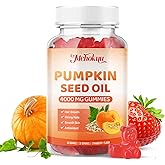 Mchokuu Pumpkin Seed Oil Supplement Gummies 4000mg with Saw Palmetto for Hair Growth & Skin Health, High Pure Extract for Women & Men Extra Strength Pumpkin Seed, Strawberry Flavor, 60 Count