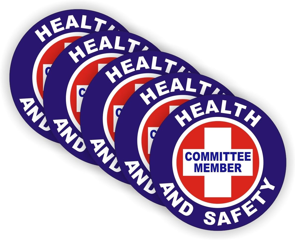5pack Health and Safety Committee Hard Hat Stickers Officer Helmet