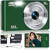 Digital Camera, FHD 4K Autofocus Compact Digital Cameras for Teens, Green Point and Shoot Camera for Kids with 16X Zoom, 64GB SD Card, 2026 Upgraded Small Digital Camera for Boys Girls Teens Kids Gift