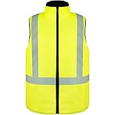 PAFESTER Cotton Reflective Hi Vis Safety Vest for Men Reversible High Visibility for Winter Wind Resistant Insulated
