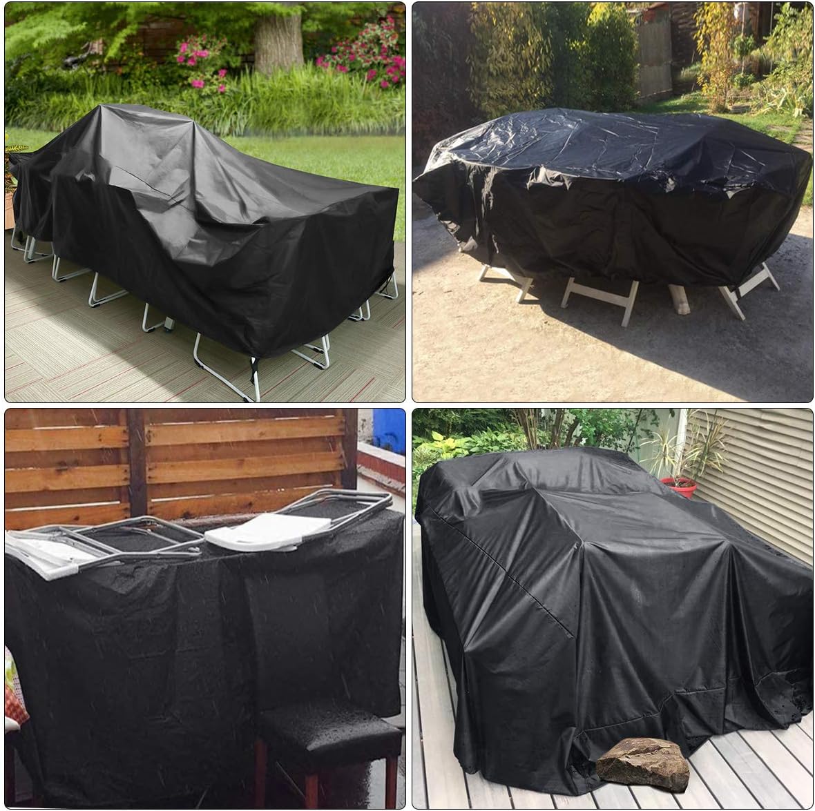 king do way Outdoor Patio Furniture Covers, Extra Large Outdoor Furniture Set Covers Waterproof, Windproof, Tear-Resistant, UV, Fits 12-14Seat (Upgraded Version 600D) 124"X70"X29" : Garden & Outdoor