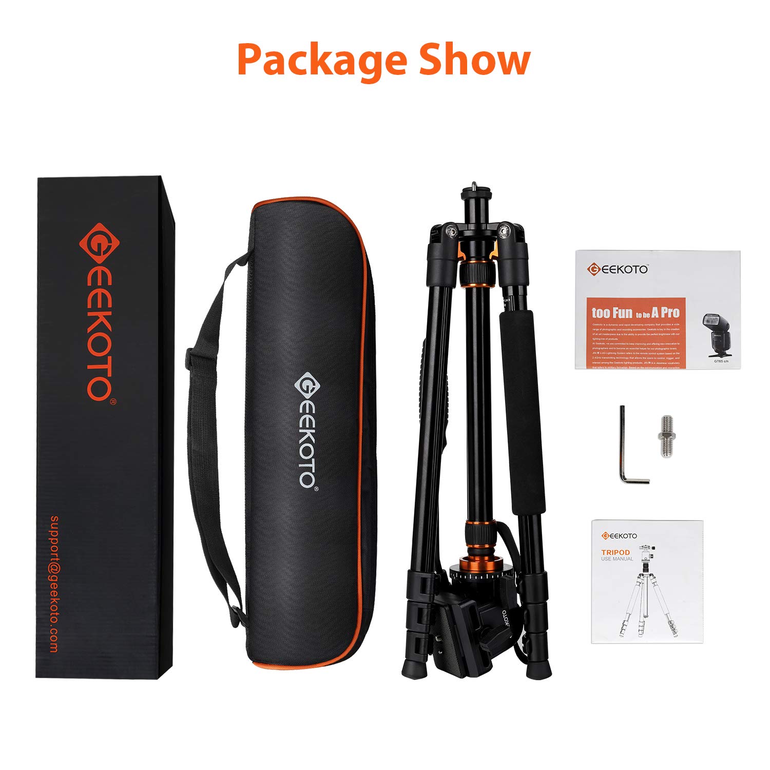 GEEKOTO Video Tripod Fluid Head,Professional Camera Tripod For DSLR