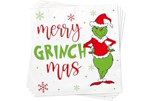 ARSEMICA Funny Christmas Cocktail Napkins, 50 Pack Christmas Beverage Paper Napkins, Novelty Christmas Party Supplies, Holiday Dinnerware Table Decorations, White Elephant Gifts Stocking Stuffer, 5x5 inch