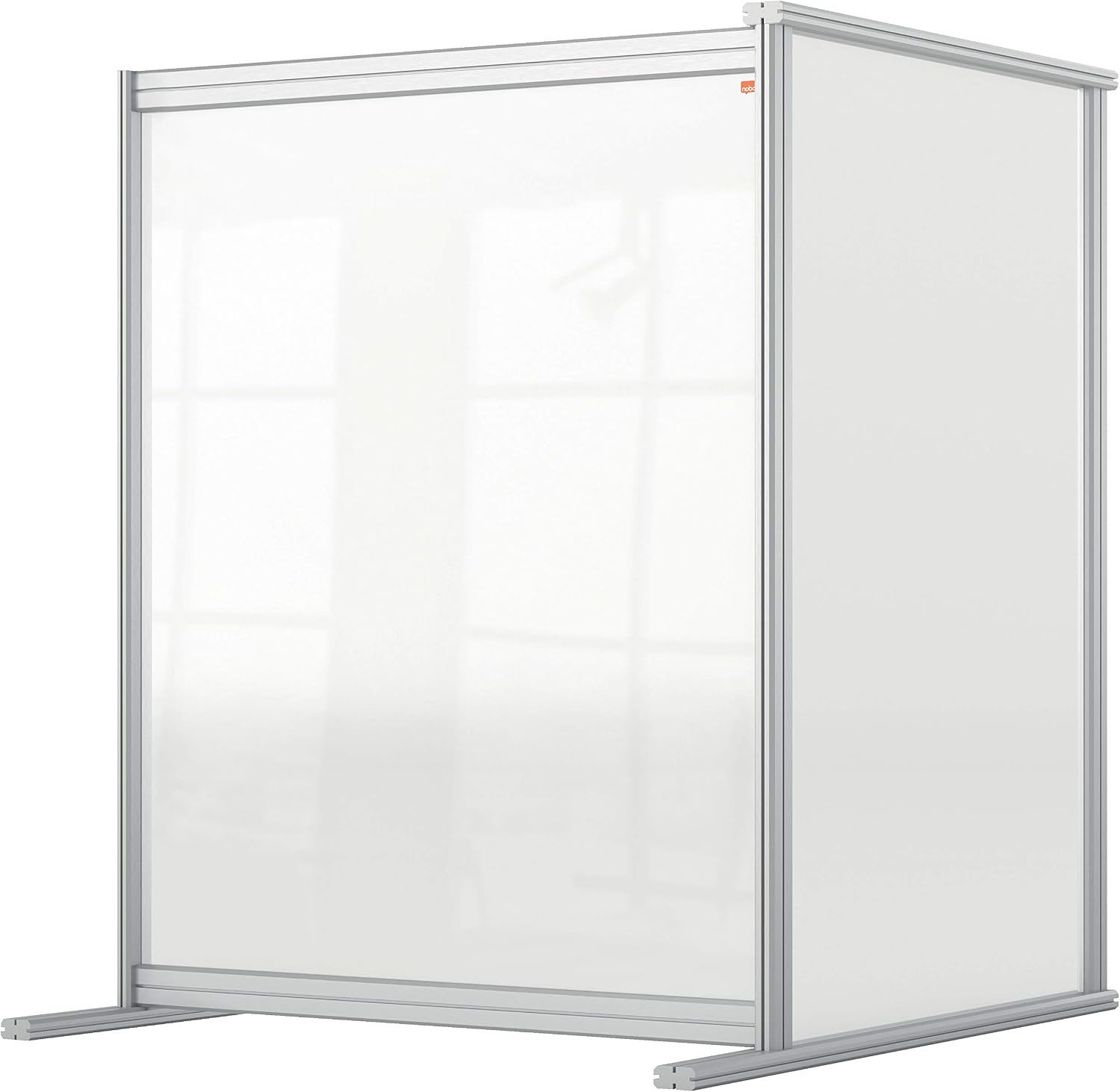 Nobo Clear Acrylic Desk Divider, 1.4 m High, Free Standing Screen System, Premium, Plus 800 x 1000 mm, 1915497
