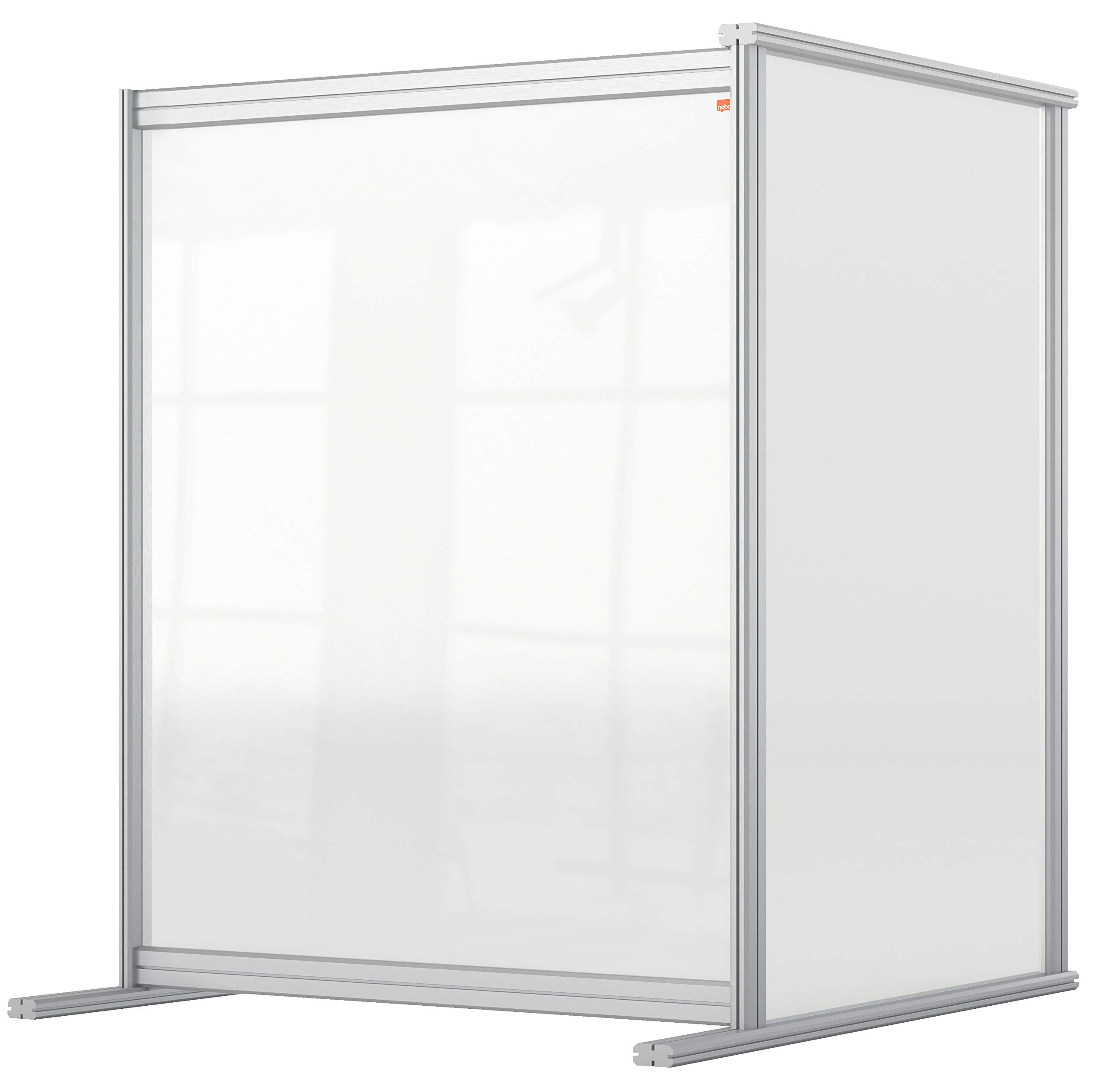 Nobo Clear Acrylic Desk Divider, 1.4 m High, Free Standing Screen System, Premium, Plus 800 x 1000 mm, 1915497