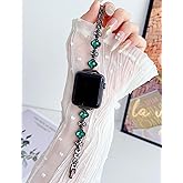 QWEFJ Diamond Bling Band Compatible with Watch Band 38mm 40mm 41mm 42mm 44mm 45mm, Women Luxury Metal Bracelet with Rhinestone Bumper for iWatch Series 9/8/7/SE/6/5/4/3/2/1