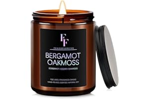 FF FRAGRFLOWING Bergamot Oakmoss Scented Candle for Home Soy Wax Candle, Aromatherapy Candle Gift for Women Men, 7oz