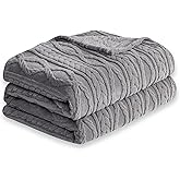 COOVA Grey Fleece Throw Blanket for Couch - Super Soft Cozy Plush Fuzzy Blanket for Sofa,Premium Sherpa Warm Throw for Women,Bed,Chair,50x60 Inches