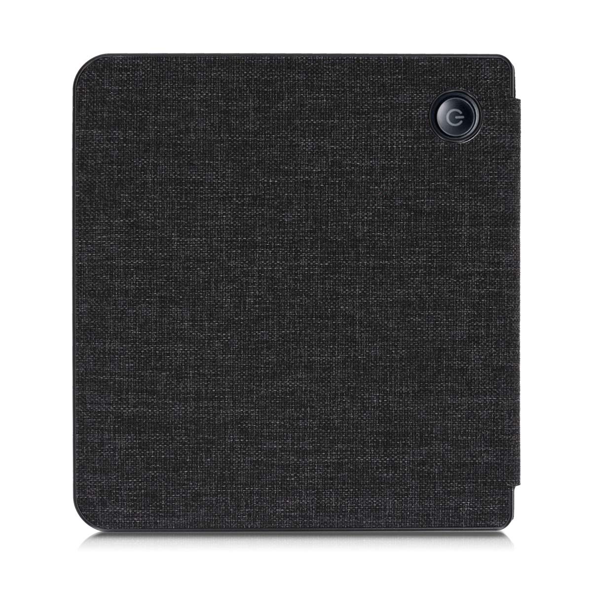 kwmobile Origami Case Compatible with Kobo Libra H2O - Slim Fabric Cover - Dark Grey