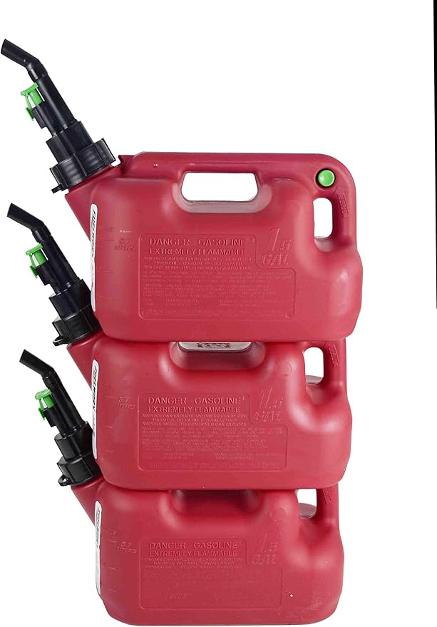 FUELWORX Red 1.5 Gallon Stackable Fast Pour Gas Fuel Cans