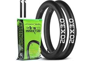 Hydencamm 2/4 Pack 20/26x3 Fat Tire Bike Inner Tubes, 20/26 X 3.0/3.50 Bicycle Tube 32mm AV Schrader Valve with 2 Tire Levers, Butyl Inner Tube for 20/26X3.0 20/26 X 3.5 for Road/Mountain/E Bike