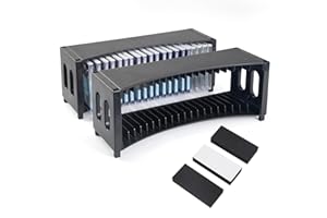 alavisxf xx CD Storage Rack, Upgrade 2 Pack Stackable ABS CD Storage Organizer Can Hold 40 Slim CD Jewel Cases, CD Organizer Holder Rack for Home, Office, Movie Music Room (CD Rack)