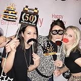 Xndryan 50th Birthday Inflatable Photo Booth Frame & 24 Props - Black Gold view 5