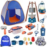 Meland Camping Play Set for Child 3-6, Pretend Adventure Toy Gift | Pop-up tent, campfire, lantern, binoculars and camping gear for realistic pretend adventures indoors or outdoors