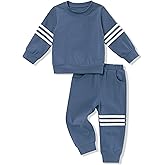 oklady Toddler Boy Clothes Stripe Long Sleeve T-Shirt Tops Sweatsuit Pants Sets Fall Winter Baby Boy Clothes