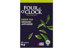 Four O'Clock Japanese Green Tea, Organic, Non-Gmo Project, Kosher, Gluten-Free, 16 Tea Bags