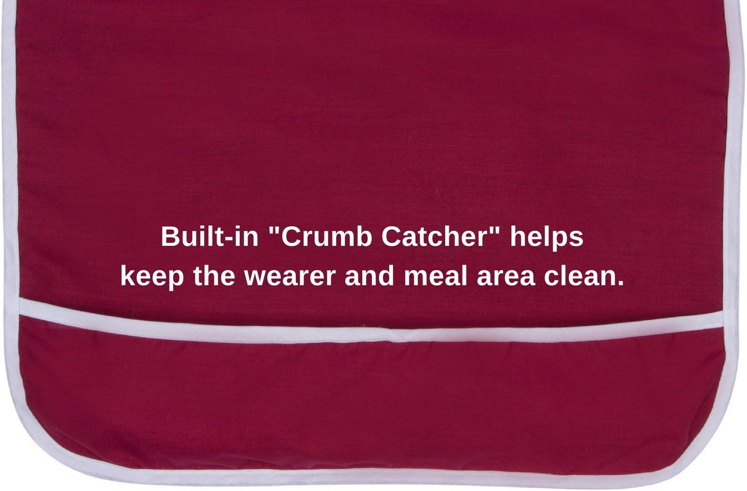 Adult Bib for Eating, Waterproof Clothing Protector with Crumb Catcher. Machine Washable (red-Wide): Health & Personal Care