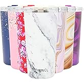 Drinco - 20 oz Stainless Steel Tumbler | Double Walled Vacuum Insulated Mug With Lid, 2 Straws, For Hot & Cold Drinks (20oz Calacatta Marble)