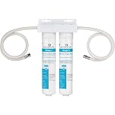 Survivor Filter Max, 2-stage, In-line, Under Sink Water Filteration System | Fluoride, Chlorine &amp; Heavy Metals Reduction, Easy Installation, Water Filter for Sink Faucet, Improves Taste, Made in USA