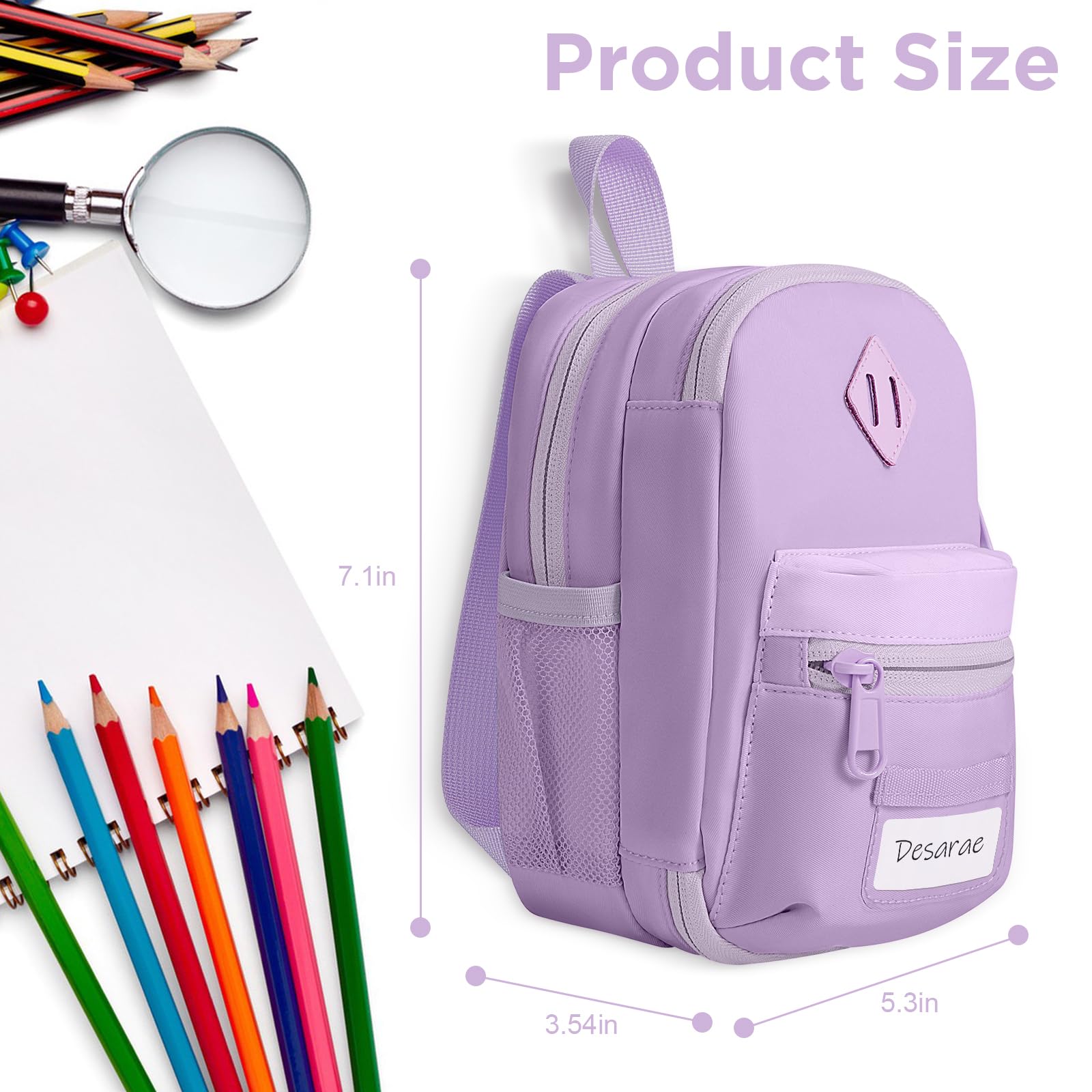 crawing Large Capacity Pencil Case, Mini Backpack Pencil Case, Storage High Capacity Bag Pouch Holder Marker Pen Organizer, for Student, Teen Girls, Adults (Purple)
