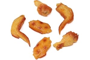 Honbay 6PCS Lifelike Artificial Fake Food PVC Chicken Legs Chicken Wings Realistic Simulation Cooked Meat Imitation Food Model Props for Home Party Halloween Decoration Market Food Sample Display