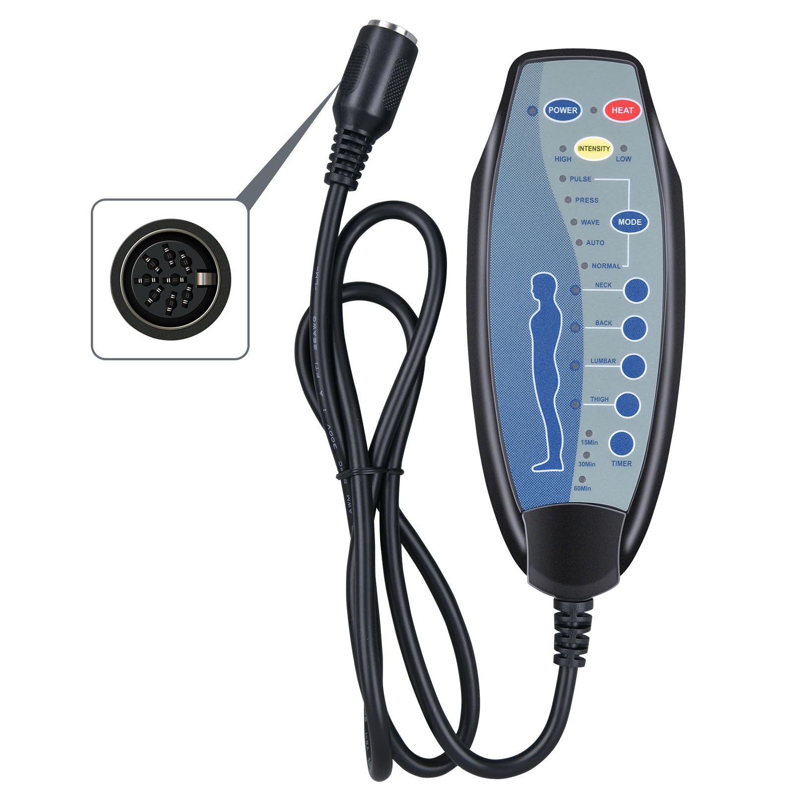 Photo 1 of Recliner Chair Remote Control Replacement, for FURNIMAT, for CANMOV, for COMHOMA, for Korser, for Vinsetto Massage Rocking Chair, 8 Pin Female Plug