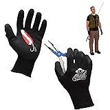 Fish Handling/Cleaning Gloves Textured Grip Palm Soft Lining Fillet Gloves – One Size Fits Most L to XL