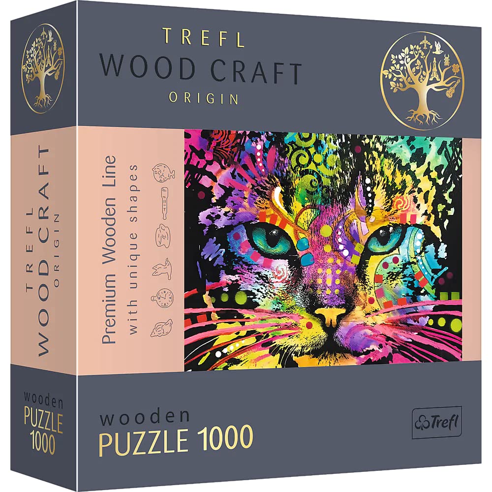 Wooden Puzzle 1000 Colourful Cat