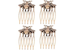 Minkissy 4pcs Vintage Hair Comb Bee Cartoon Animal Comb Headwear Hair Pin Hair Accessories For Wedding Banquet Party