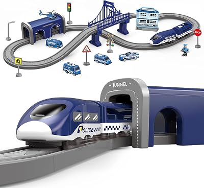 XIAPIA Deluxe 66Pcs Electric Train Set Track Toys for 3 Years Up
