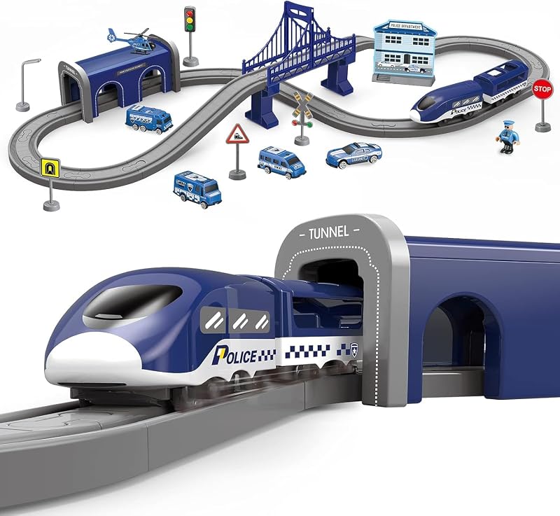 XIAPIA Deluxe 66Pcs Electric Train Set Track Toys for 3 Years Up