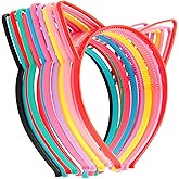 Chanaco 12 Pcs Cat Ears Headband for Women Adult Plastic Gabby Ears Head Hoops Sawtooth Colorful Headwear Party Decor Hair Accessories for Birthday Halloween Cute Hairband Decorations Multicolor Gifts