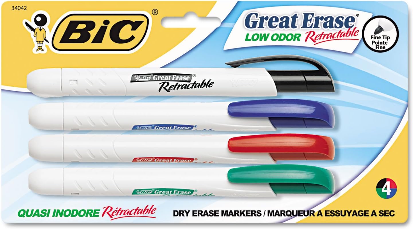 BICDERP41ASST BIC Great Erase Retractable Dry Erase