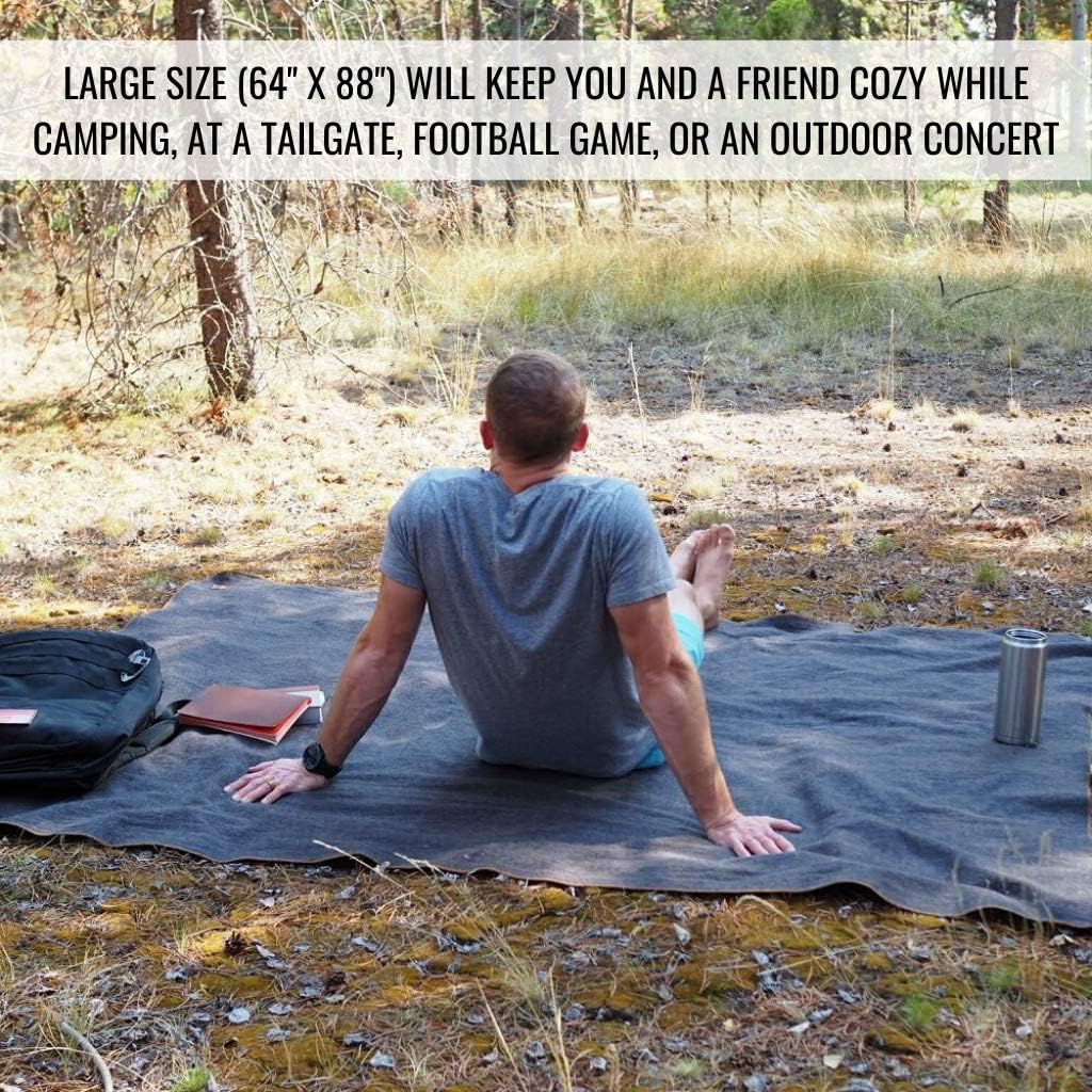 Arcturus Military Wool Blanket - 4.5 lbs, Warm, Thick, Washable, Large 64" x 88" - Great for Camping, Outdoors, Survival & Emergency Kits (Military Gray) : Clothing