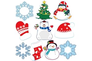 CHIAZLLTA 50 Pieces Winter Cutouts Snowflake Penguin Snowman Classroom Decoration Colorful Christmas Party Decorations Supplies for Bulletin Board Classroom School Winter Theme Party