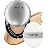 TIRTIR Mask Fit Aura Silver Cushion Foundation | Semi-glow Finish, Natural Coverage, Moisturizing, Lightweight, Korean cushion foundation (#31N French Beige, Full Size, 0.63 Fl Oz)