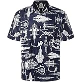 Hardaddy Men's Hawaiian Shirt Short Sleeves Printed Button Down Summer Beach Casual Shirts