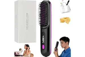 2026 Brosse Pour Cheveux Courts,Cordless Ceramic Heated Hair Straightening Comb For Short Hair,Usb Rechargeable Portable Wire